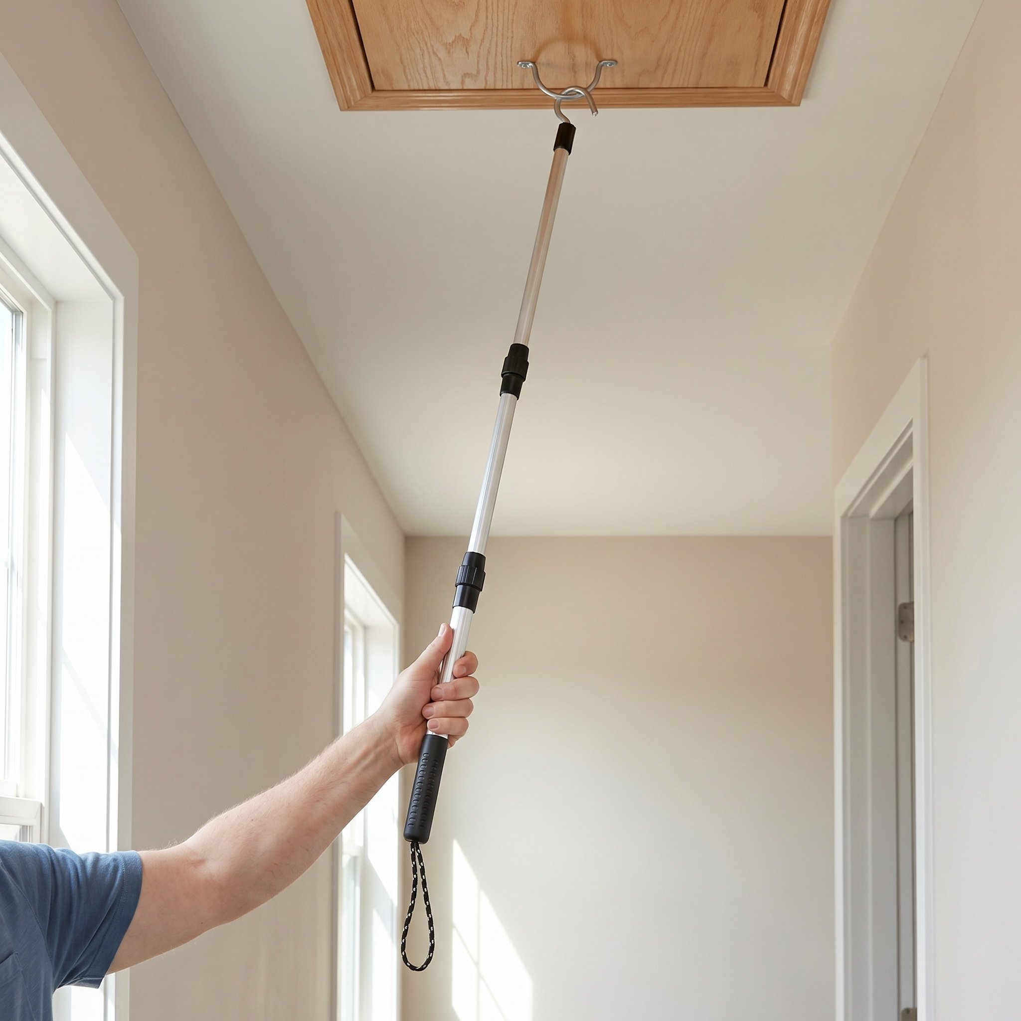 Woodworking Lofts - Multifunctional Attic Ladder Pull Down Hook