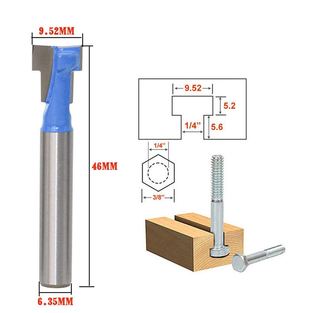 A11I 1/4 inch Shank T-Slot Cut - Router Bits For Woodworking ulasan dan harga