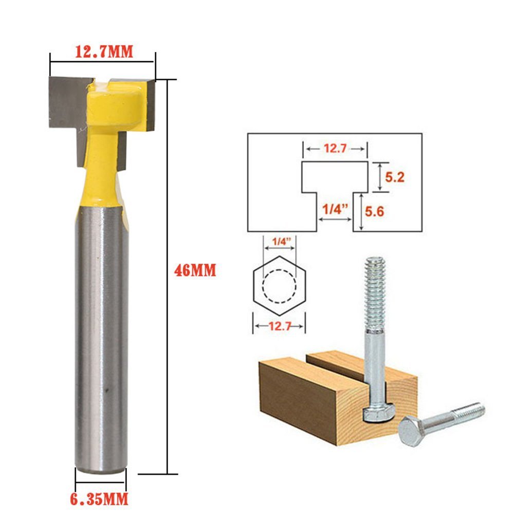 A11I 1/4 inch Shank T-Slot Cut - Router Bits For Woodworking ulasan dan harga