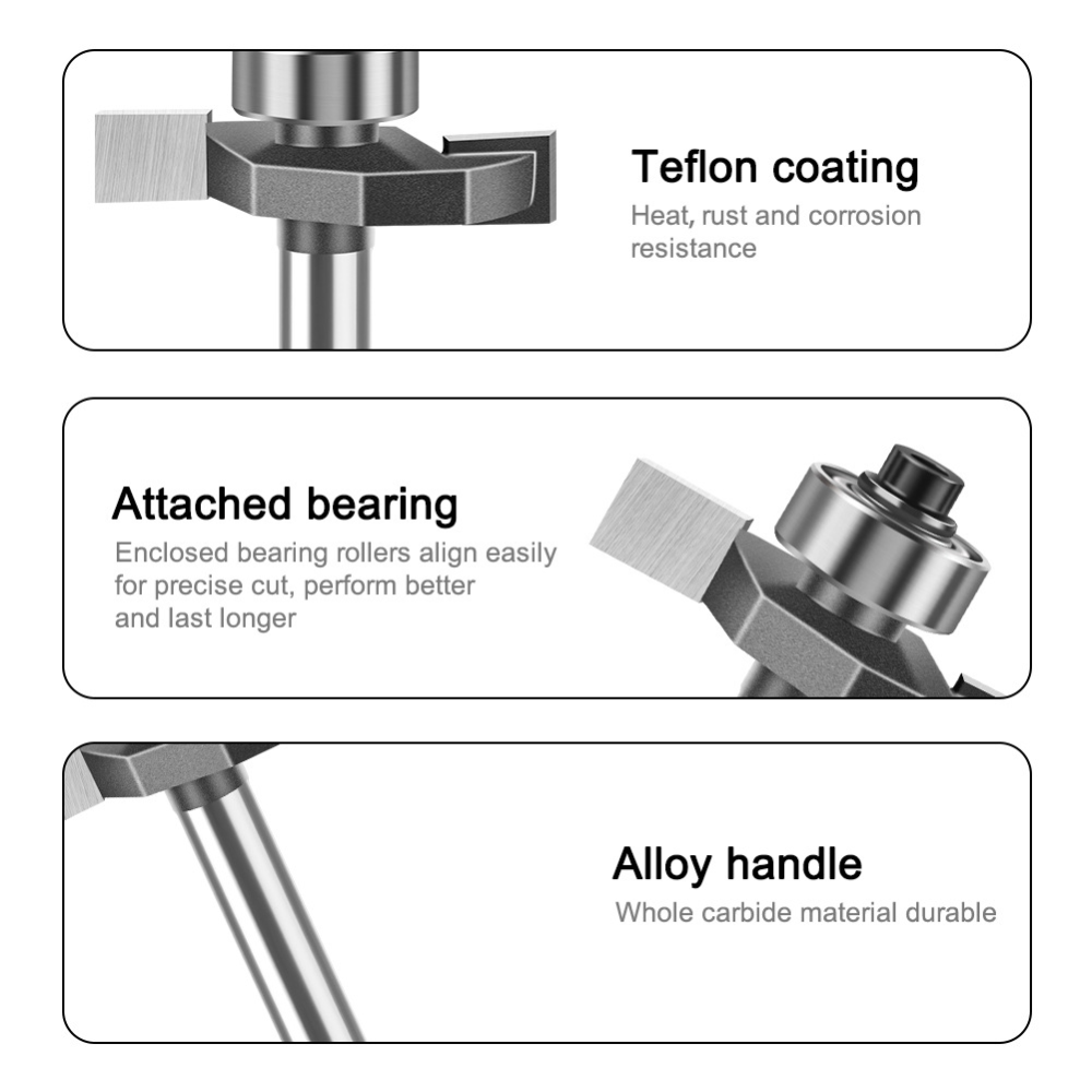 1/4-1/2 Handle Ball Bearing T- - Router Bits For Woodworking ulasan dan harga