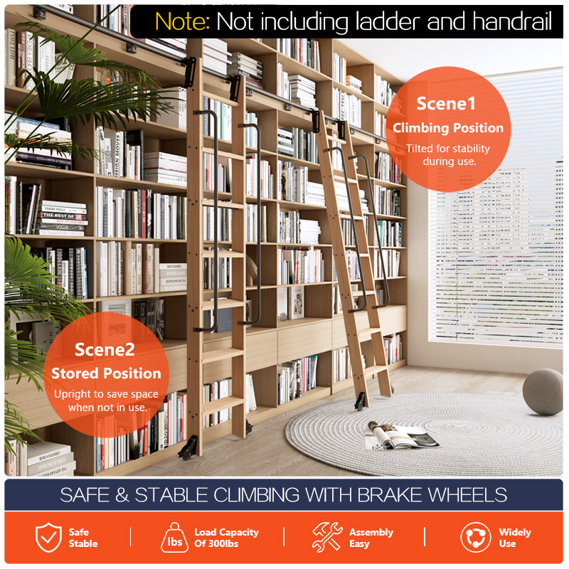 Rolling Library Ladder Hardwar - Woodworking Lofts ulasan dan harga